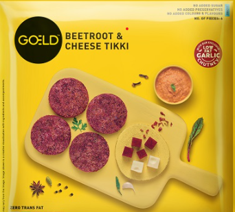 Beetroot & Cheese Tikki Frozen 10pcs Box 400g Goeld (3 Day Pre Order)