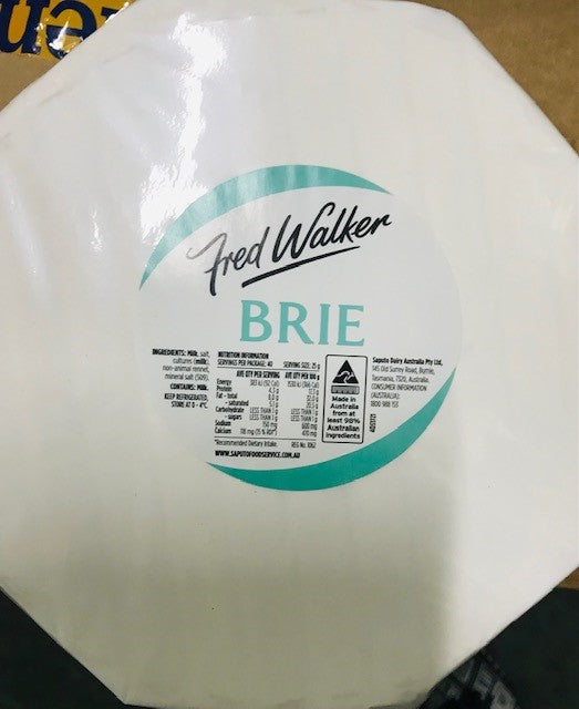 Brie Cheese Wheel RW Priced Per kg, approx 1kg Fred Walker