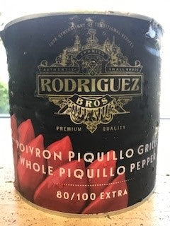 Whole Piquillo Peppers 2.5kg tin Rodriguez
