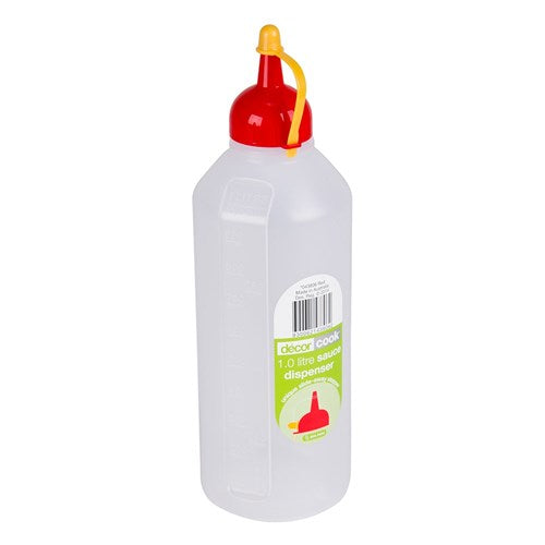 Squeeze Sauce Clr Plastic Bottle 1ltr Box Decor