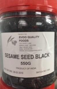 Sesame Seeds Black 550g Tub Evoo QF
