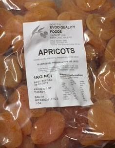 Apricots Turkish Dried 1kg Bag Evoo QF