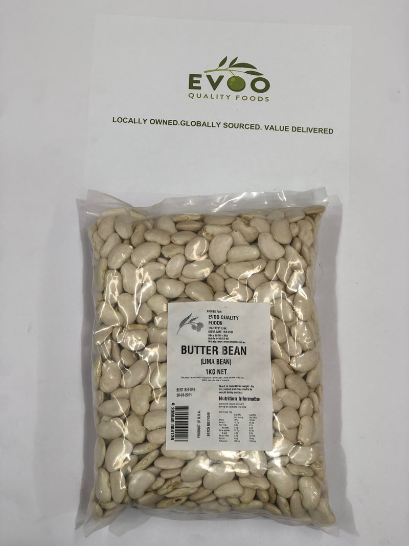 Butter Beans Dried 1kg Bag Evoo QF