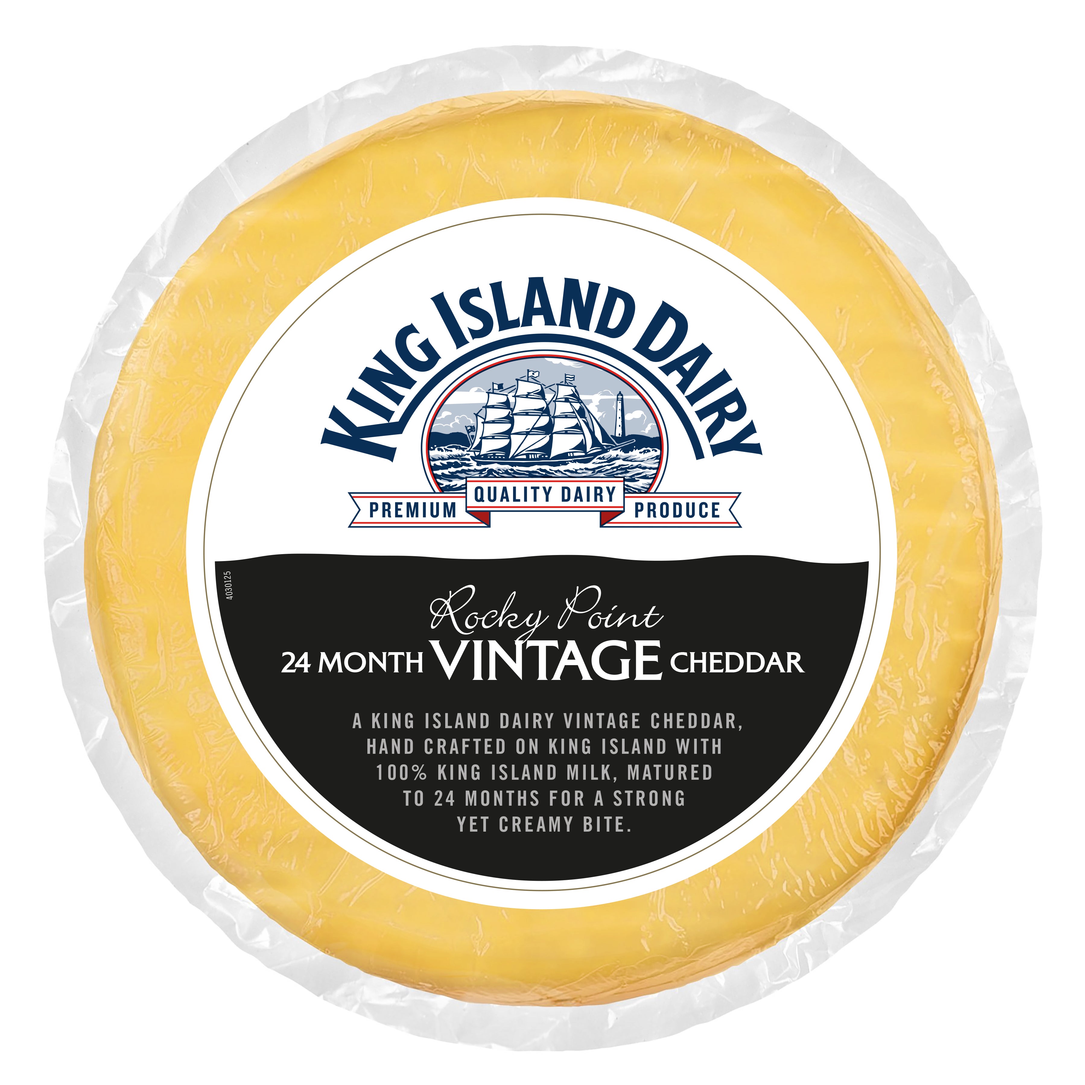 Rocky Point Vintage Cheddar RW Priced Per kg, approx 2.8kg (Pre Order 5/7 days) King Island Dairy