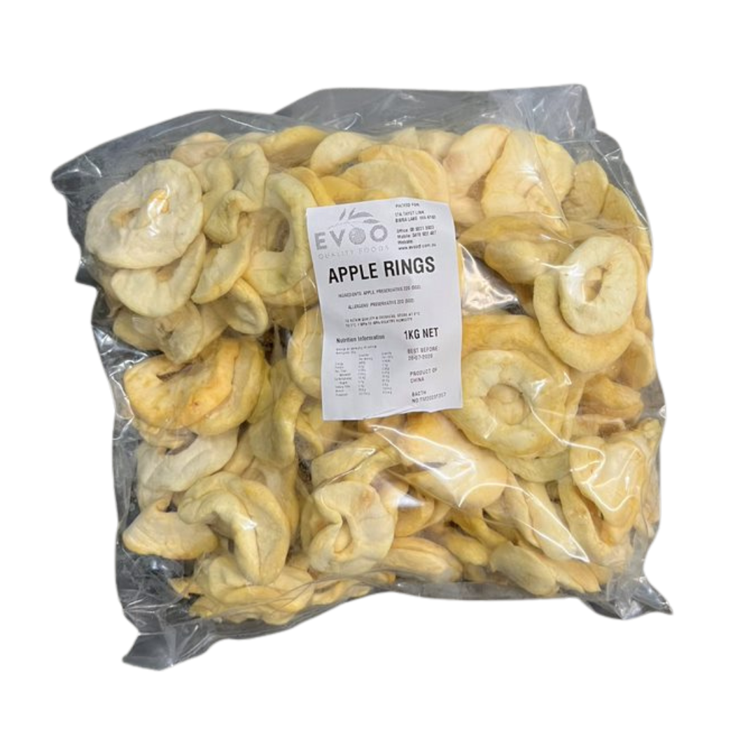 Apple Rings Dried 1kg Packet  Evoo QF