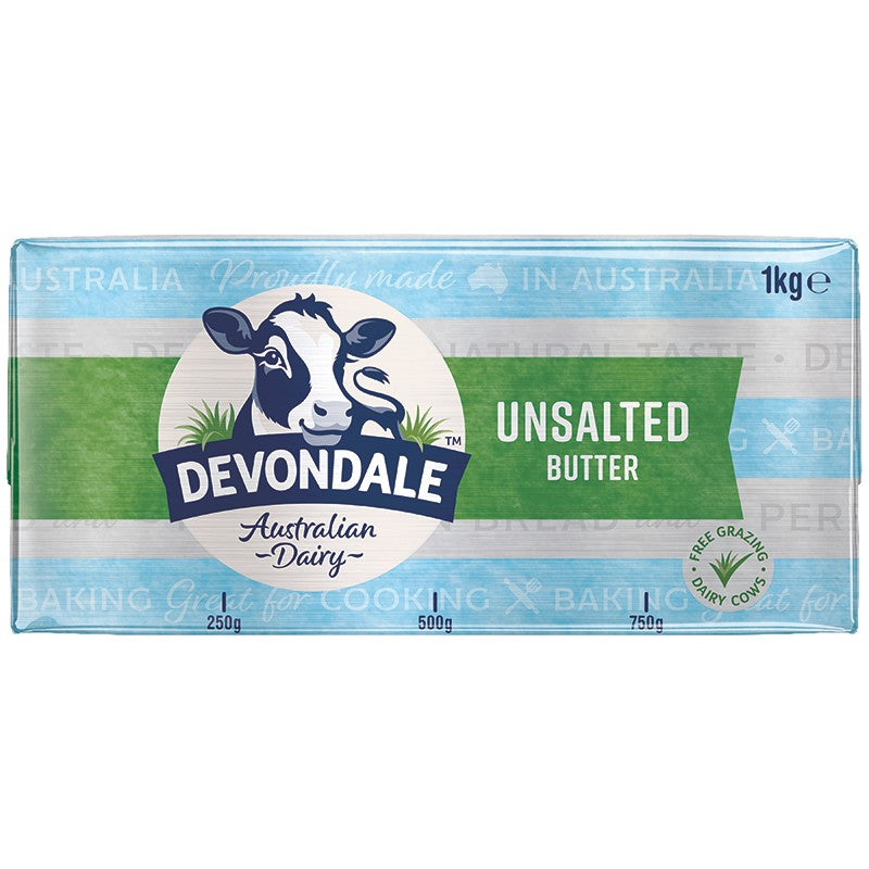 UNSALTED Butter 1kg Block Devondale