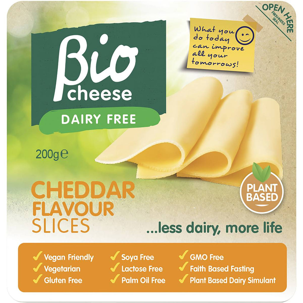 Sliced Vegan Cheddar Dairy Free 200 gm Bio Cheese