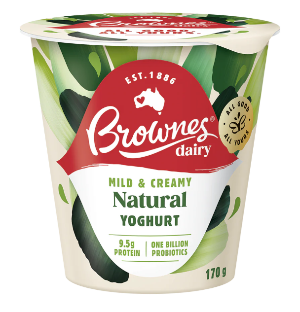 Natural Yoghurt 10 x 170gm CARTON Brownes (Pre Order 3 days)