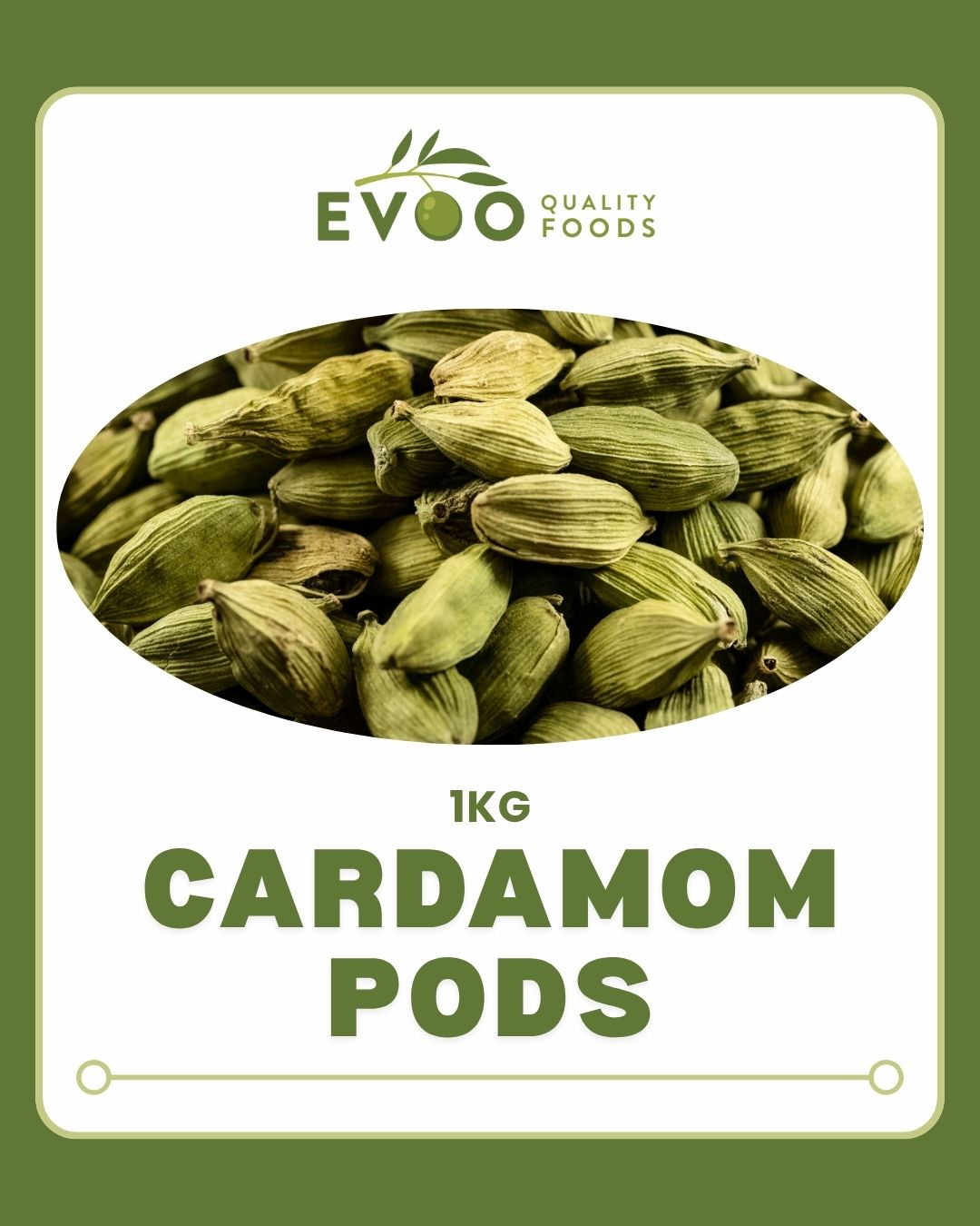 Cardamom Pods 1kg Bag Evoo QF