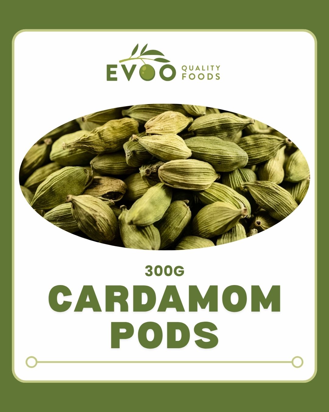 Cardamom Pods 300g Tub Evoo QF