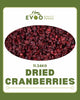 Cranberries Dried 11.34 kg Box Evoo QF