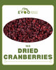 Cranberries Dried 1kg Bag EVOO QF