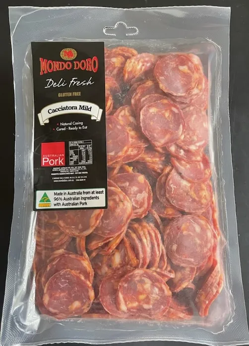 Cacciatora Mild Sliced GF 1kg Packet Mondo Doro
