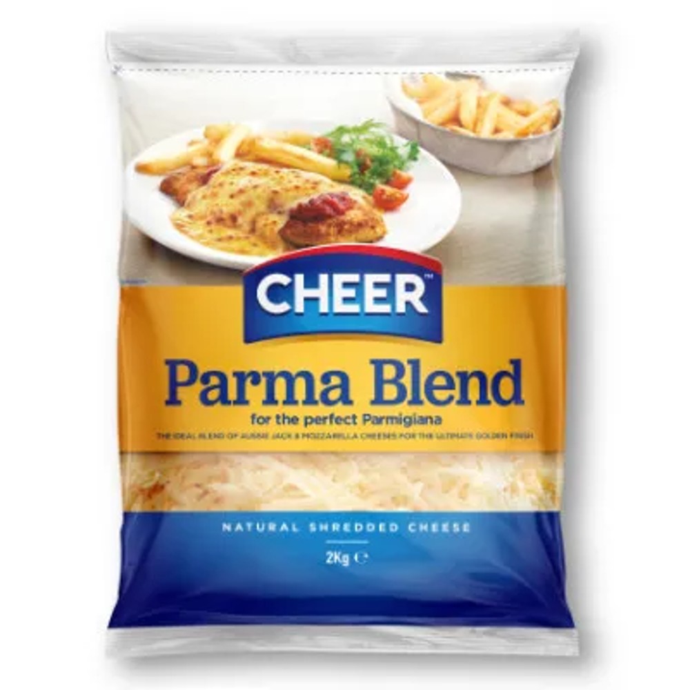 Cheese Parma Blend Shredded 6 x 2kg Carton Cheer