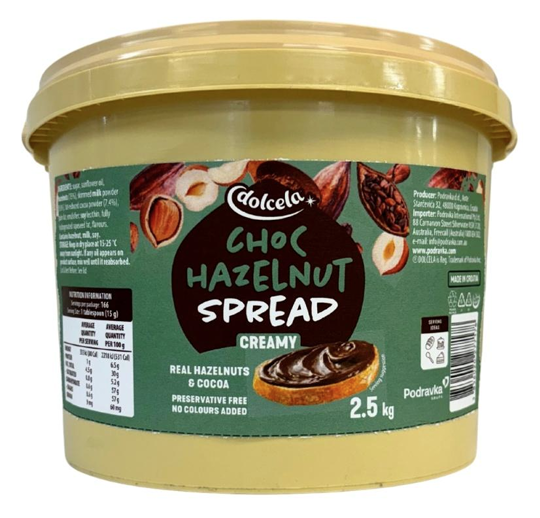 Chocolate Hazelnut Spread 2.5kg Tub Dolcela