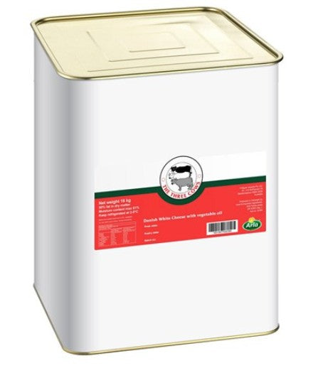Danish Feta Cheese 16kg Tin Three Cows