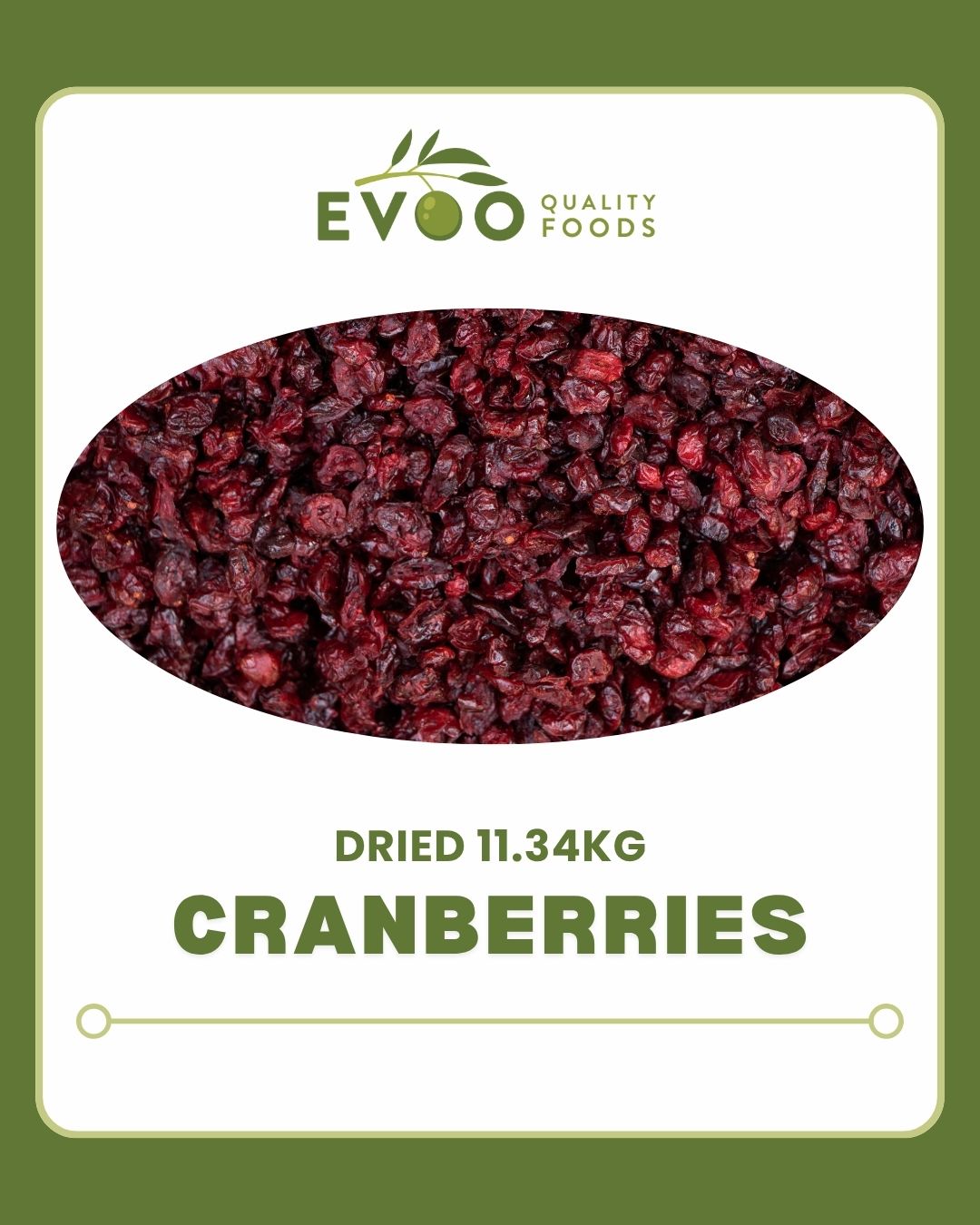 Cranberries Dried 11.34 kg Box Evoo QF