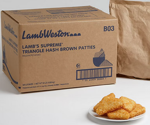 Triangle Hash Browns Supreme 13.62kg CARTON Lamb Weston (Code 1051)