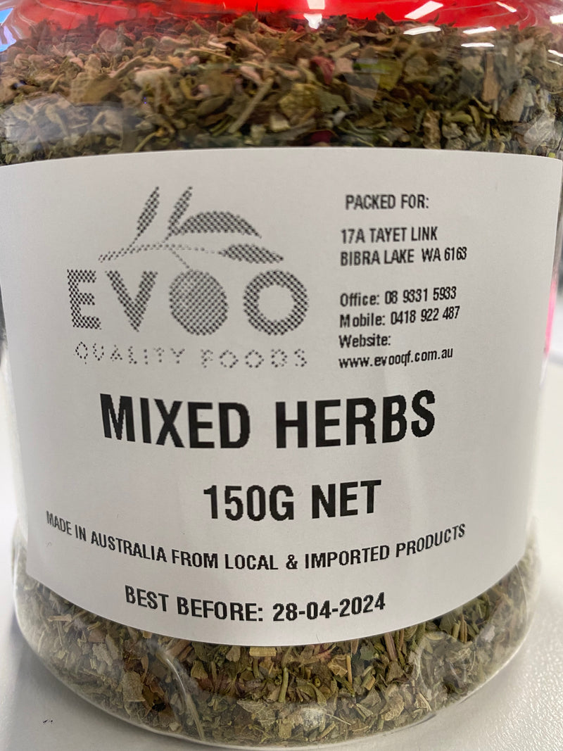 Mixed Herbs Dried 150g Tub Evoo QF