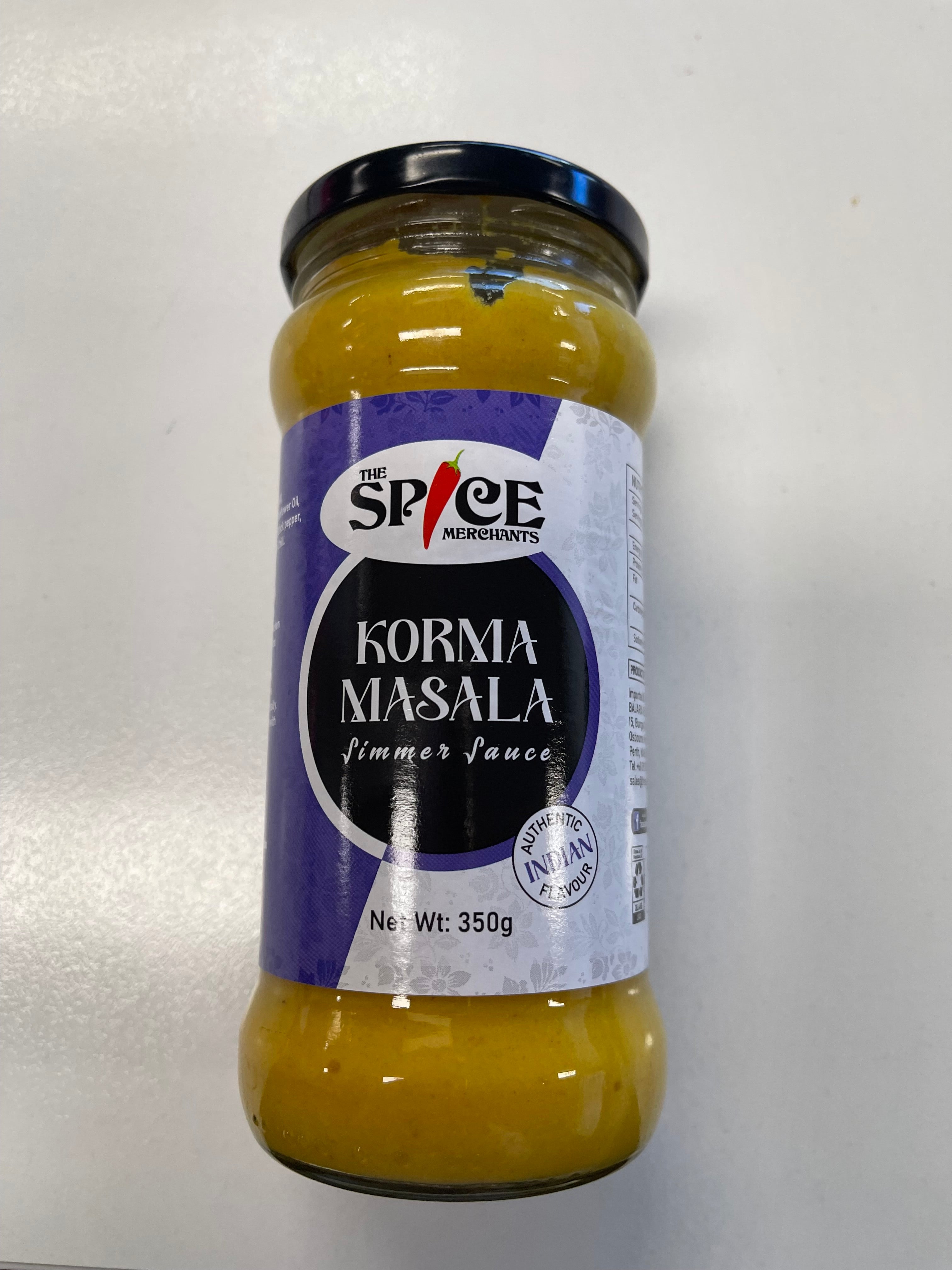 Korma Paste Masala Simmer Sauce 350gm Jar TSF