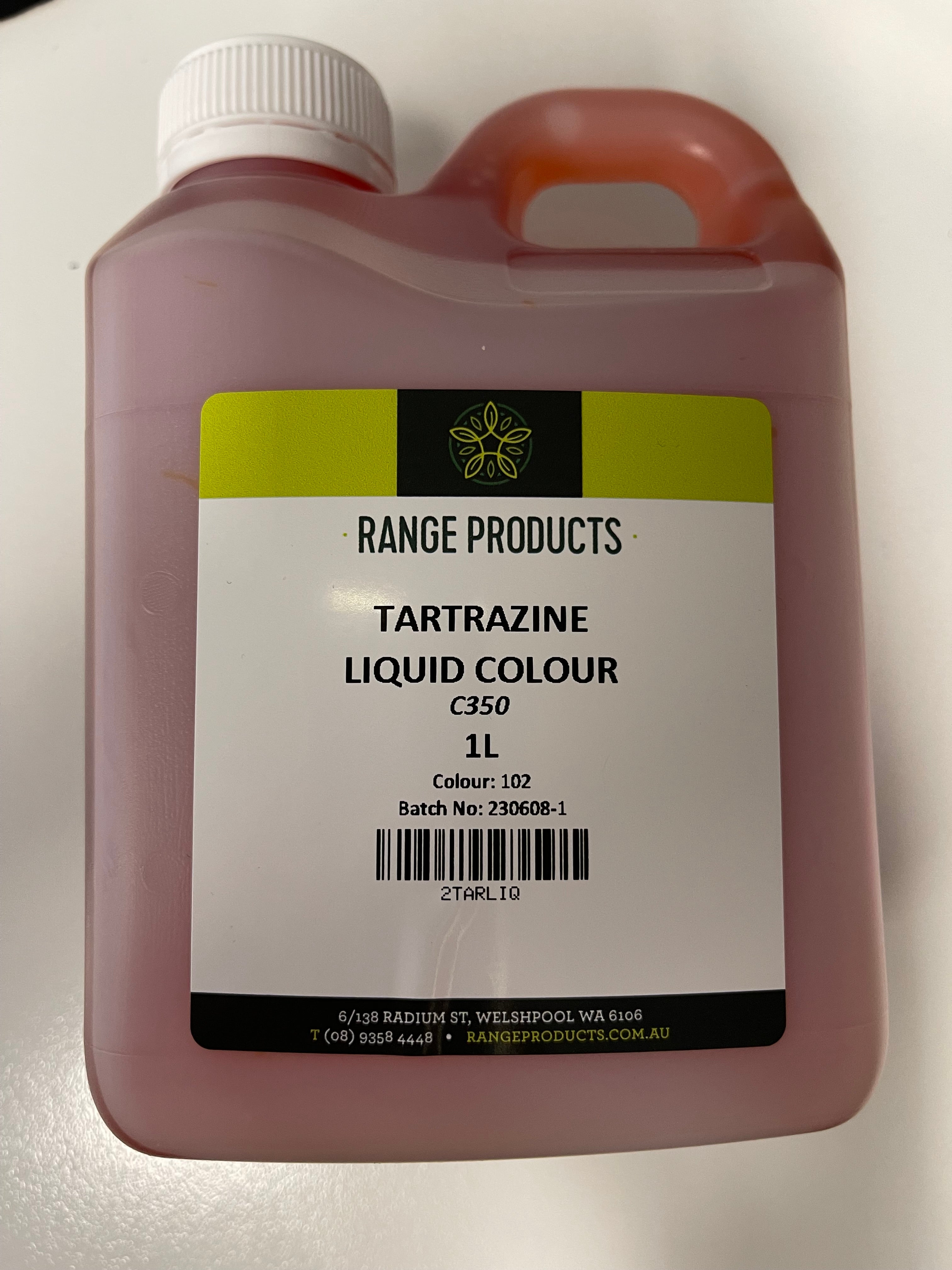 Yellow Tartrazine Food Colouring 1L Bottle Range Products