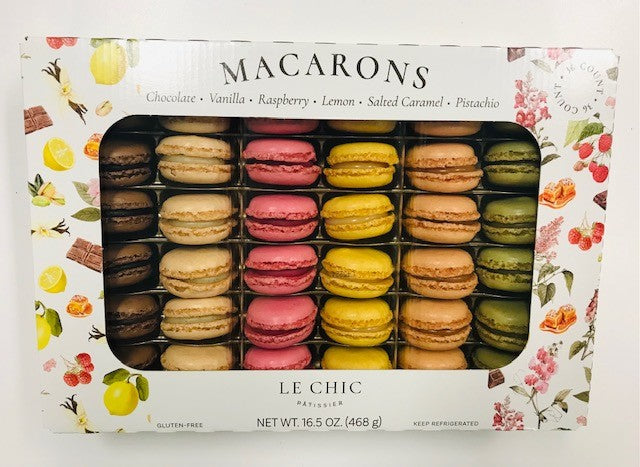 Traditional French Macaron Mix GF (6 Flavours) 36pcs Box Le Chic Patissier
