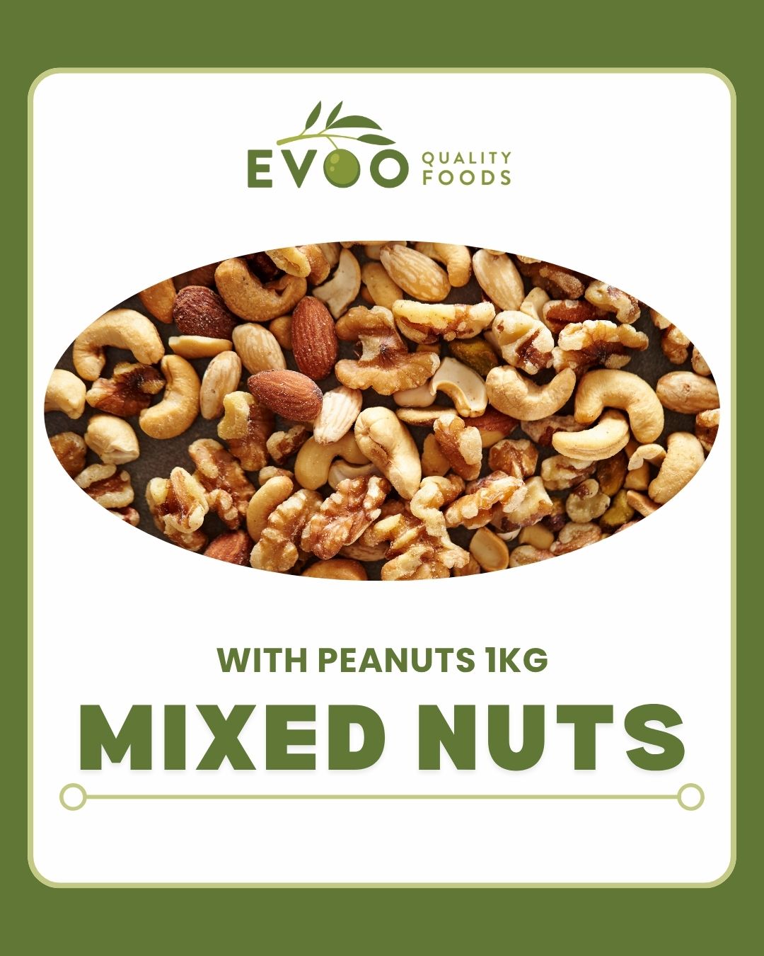 Mixed Nuts Raw 1kg (With Peanuts)