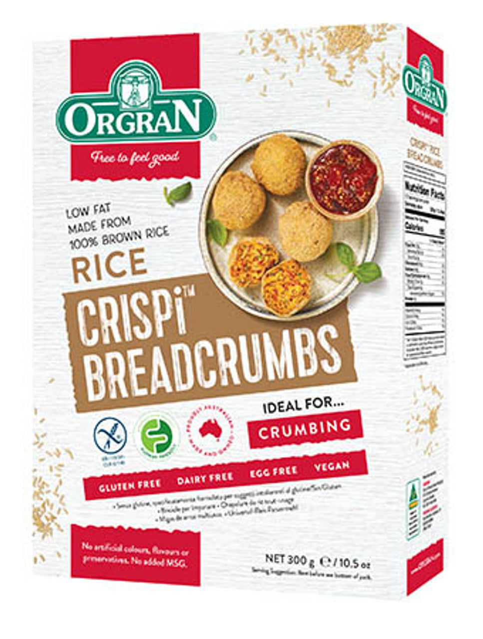 Rice Crispi Breadcrumbs (Rice crumbs) GF 300g Box Organ