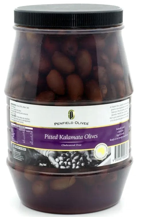 Kalamata Pitted Olives 2kg Jar Penfield Olives