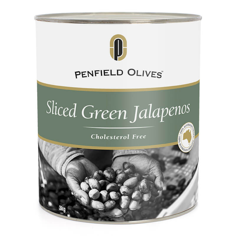 Jalapenos Sliced 3kg/A10 Tin Penfield Olives