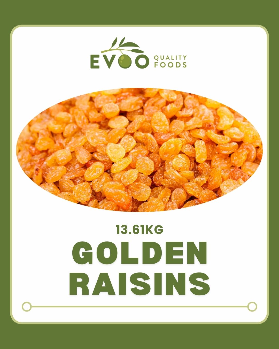 Golden Raisins Jumbo USA 13.61kg Box Evoo QF (Pre Order)