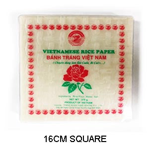 Vietnamese Rice Paper Sheets 16cm Square / Round  Rose (Small) (pre order)