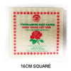 Vietnamese Rice Paper Sheets 16cm Square Rose (Small)