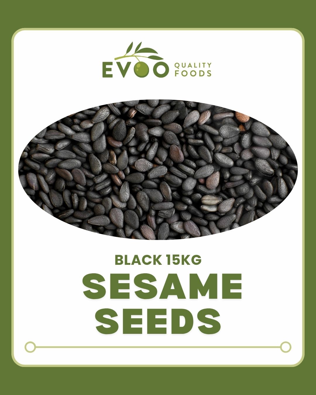 Sesame Seeds Black 15kg Bag EVOO QF (Pre Order 2 Days)