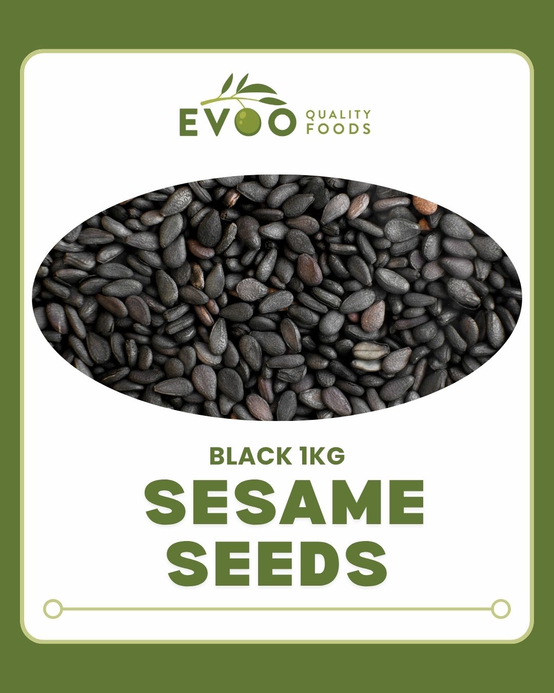 Sesame Seeds Black 1kg Bag EVOO QF