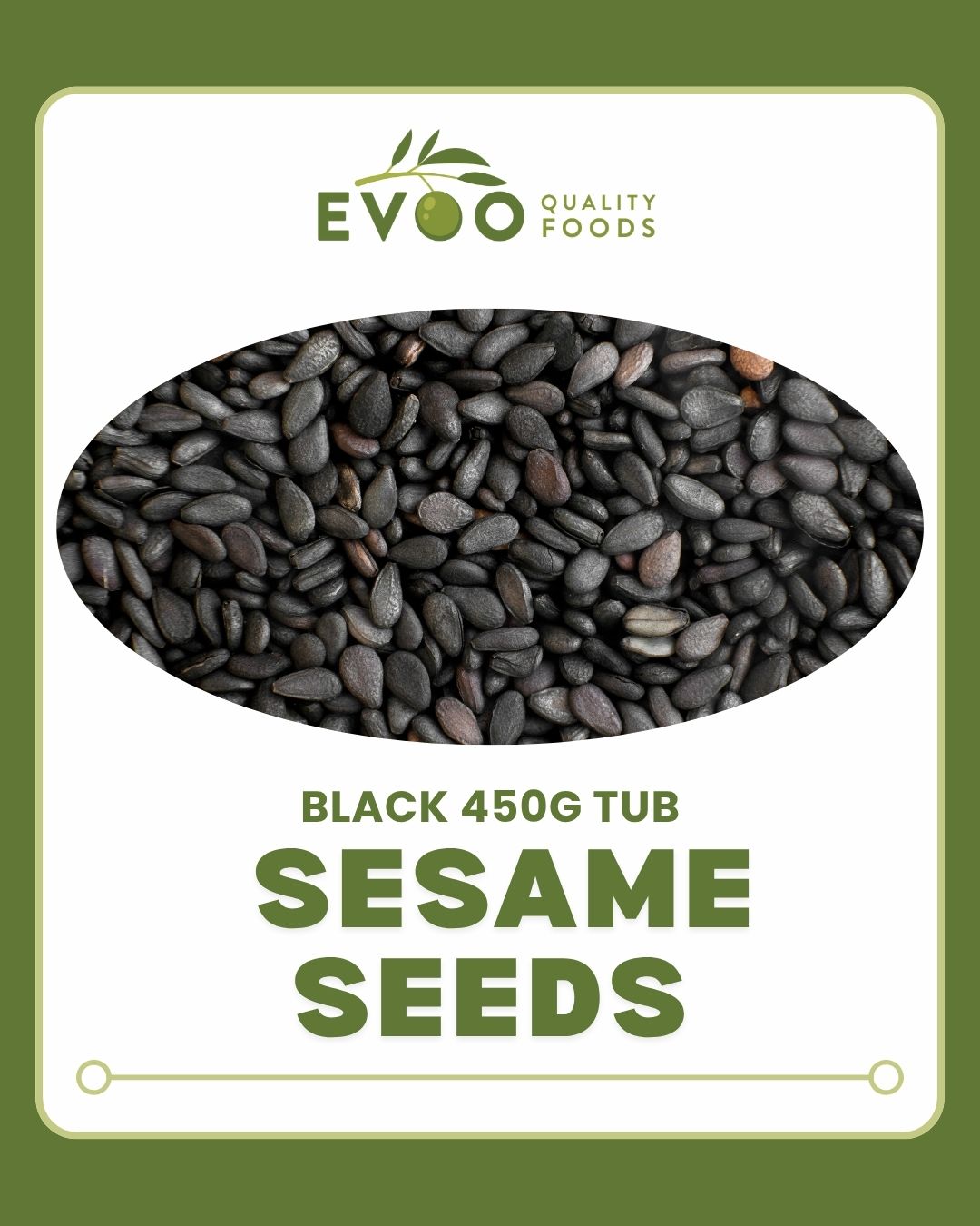 Sesame Seeds Black 450g Tub Evoo QF