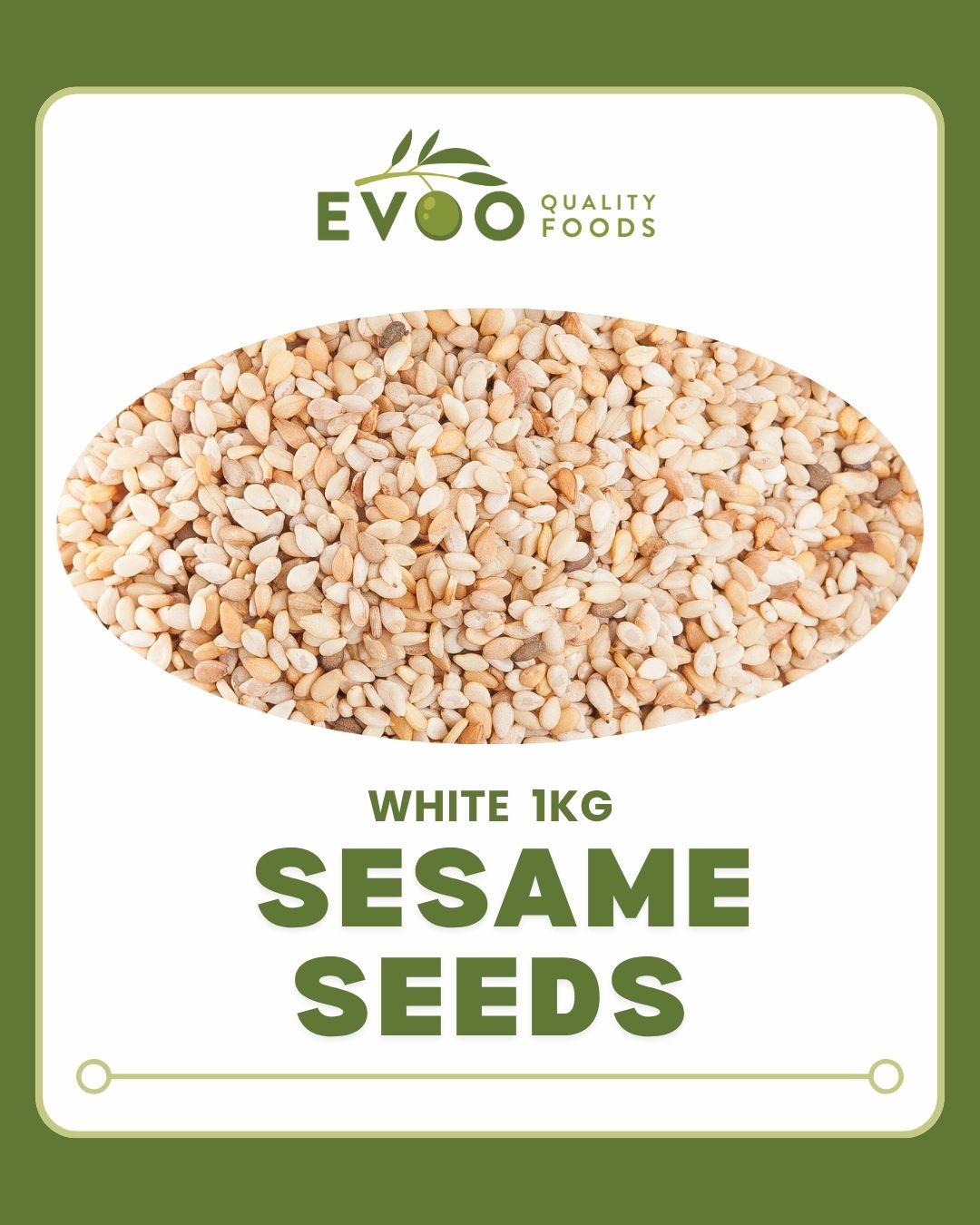 Sesame Seeds White 1kg Bag Evoo QF