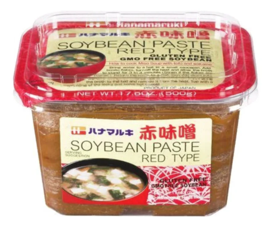 Soybean Paste (Red Type) GF 500g Tub Hanamaruki
