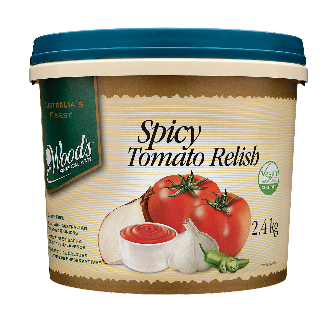 Spicy Tomato Relish GF 2.4kg Tub Woods