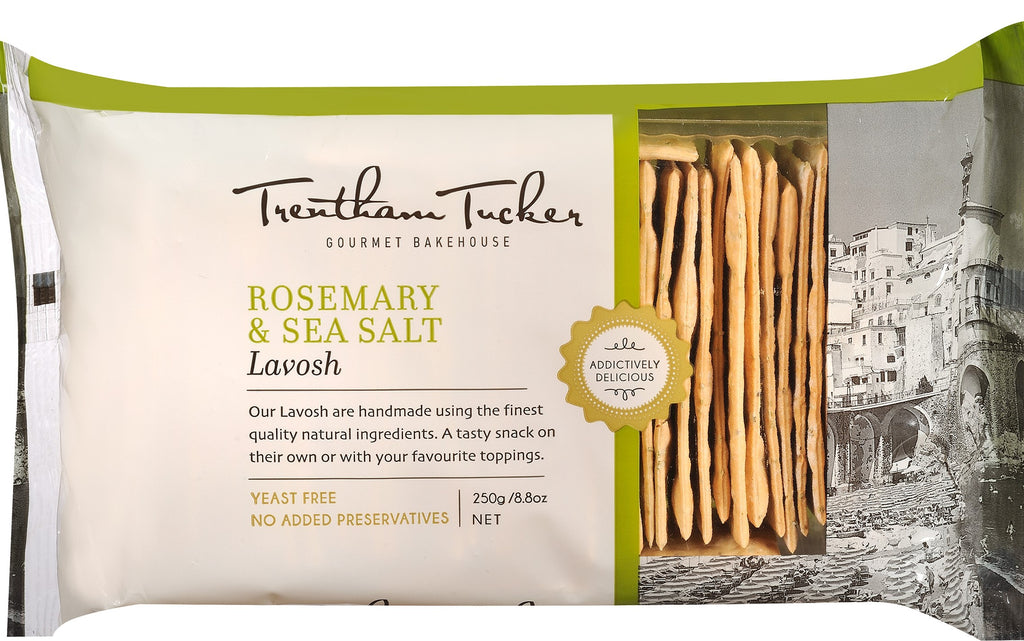Lavosh Rosemary & Sea Salt Biscuits 250g Packet Trentham Tucker