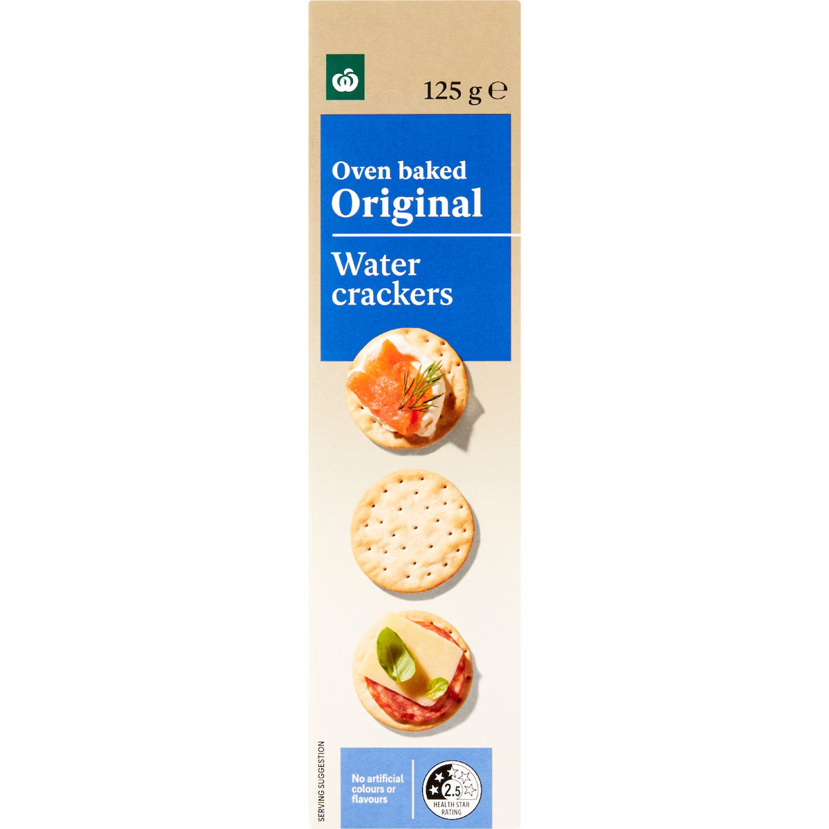 Water Crackers Original (Oven Baked) 125g Packet WW