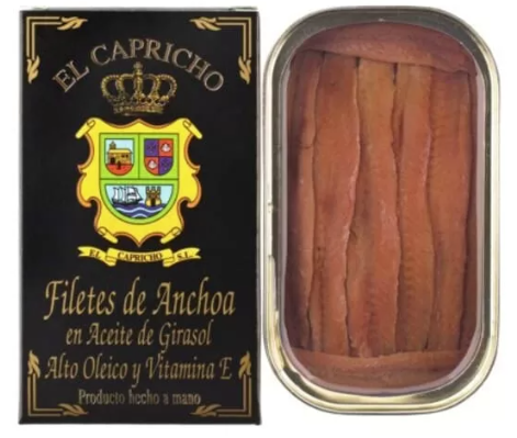 Anchovy Fillets in Olive Oil Spanish 50g El Capricho Black Box (Pre Order)