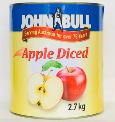 Apple Diced in Syrup A9 Tin John Bull