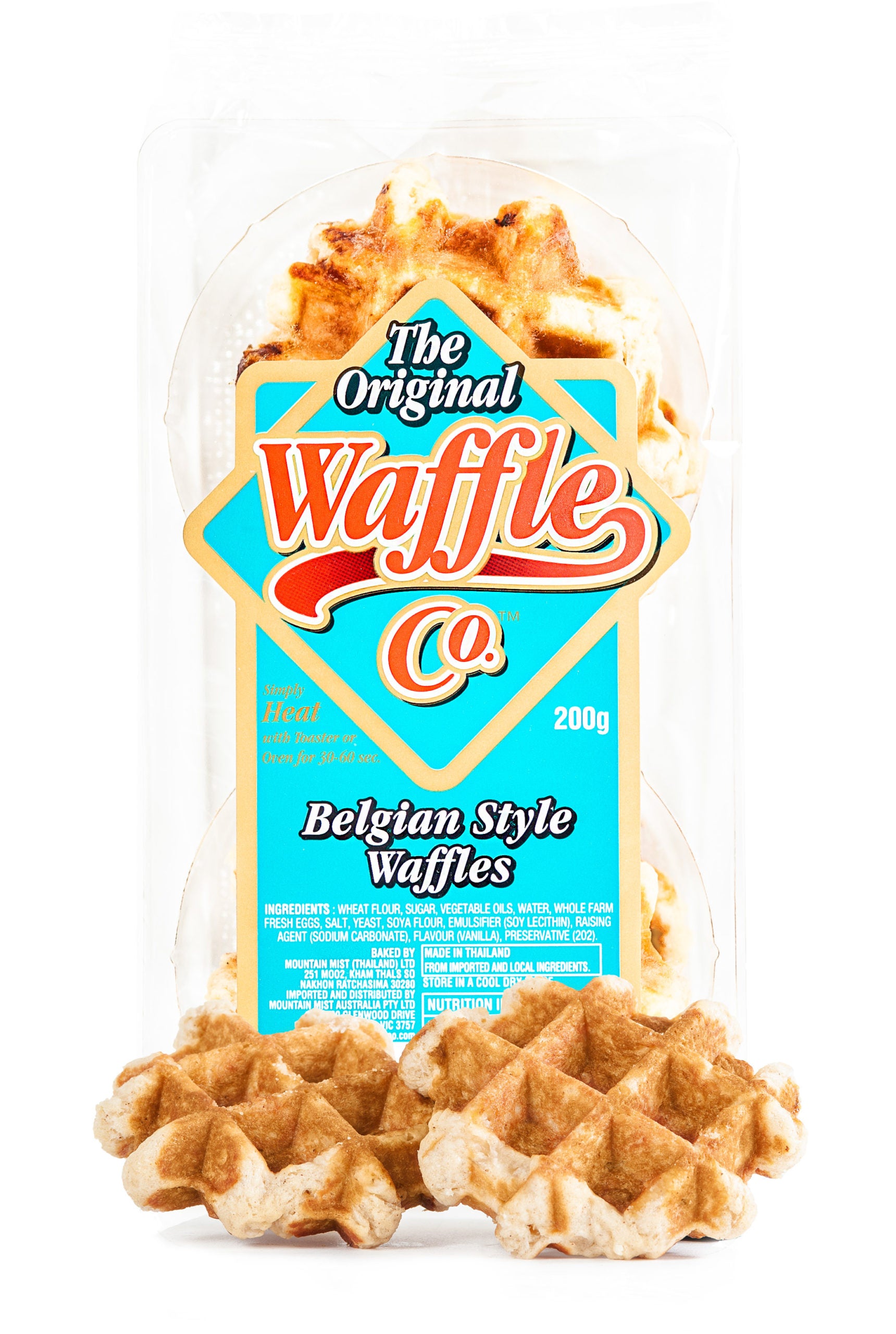 Waffles Belgium Style 4/pkt (12 x 200g) Carton The Original Waffle Company