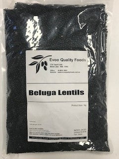 Beluga Black Lentils 1kg Bag Evoo QF