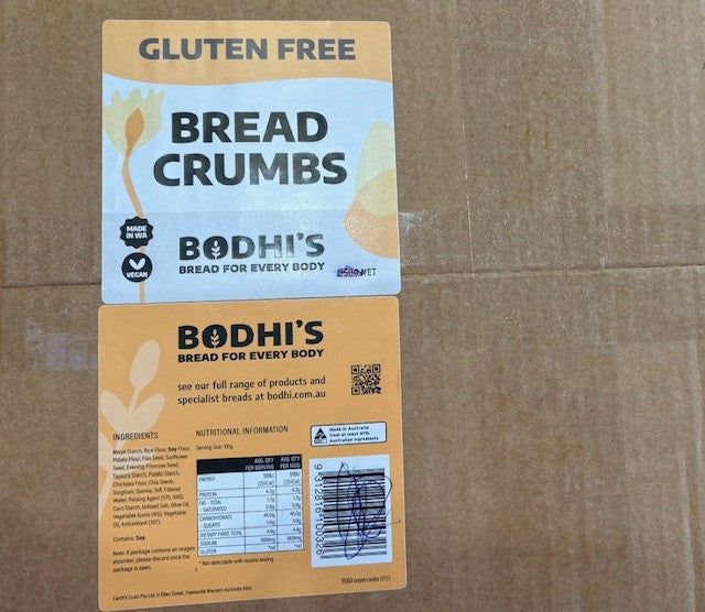 Breadcrumbs Gluten Free 10kg Box Bodhis