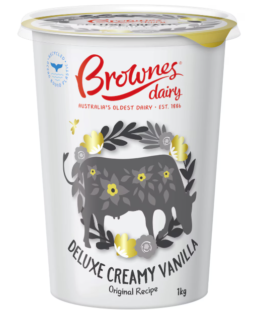 Creamy Vanilla Deluxe Yoghurt 1kg Brownes