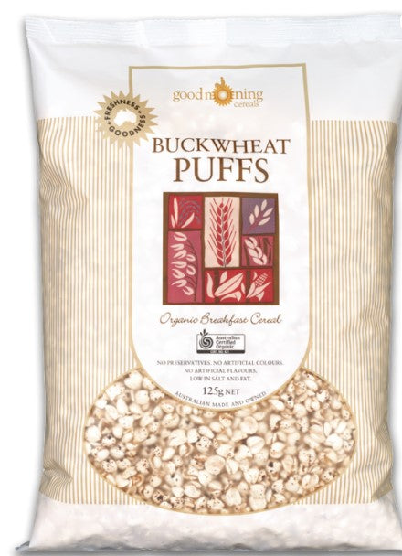 Buckwheat Puffs 6 x 125g Carton Good Morning Cereals (7 Day Pre Order)
