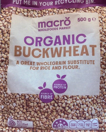 Organic Buckwheat Kernels 500g Bag Macro