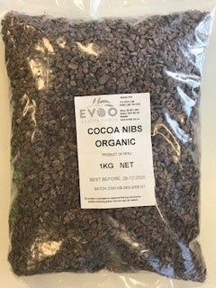 Cacao Nibs Organic 1kg Packet Evoo QF